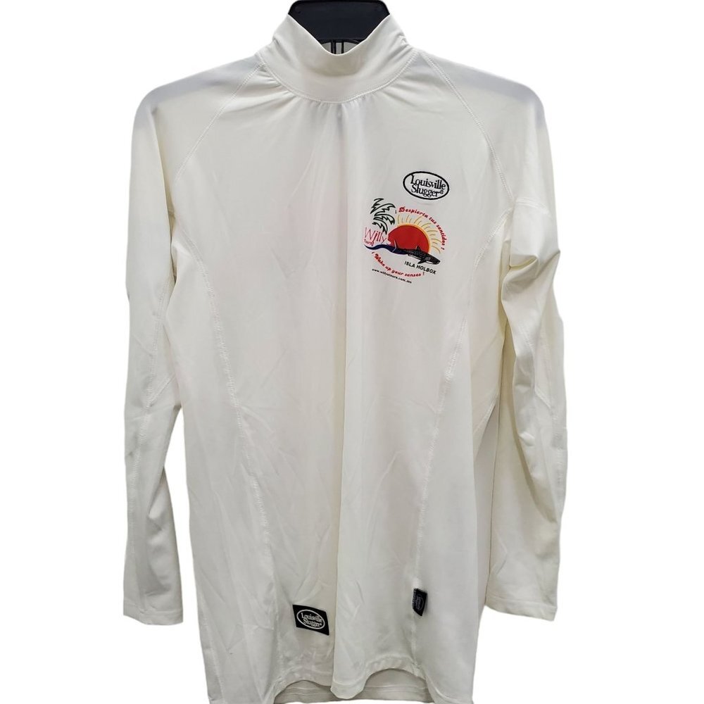 Louisville Slugger Men's Vintage Isla Holbox Mexico White Double‎ Side LS Tee L